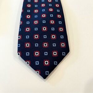 Tommy Hilfiger ~ Thinner 100% Silk Tie ~ Blue Red White ~ NWOT